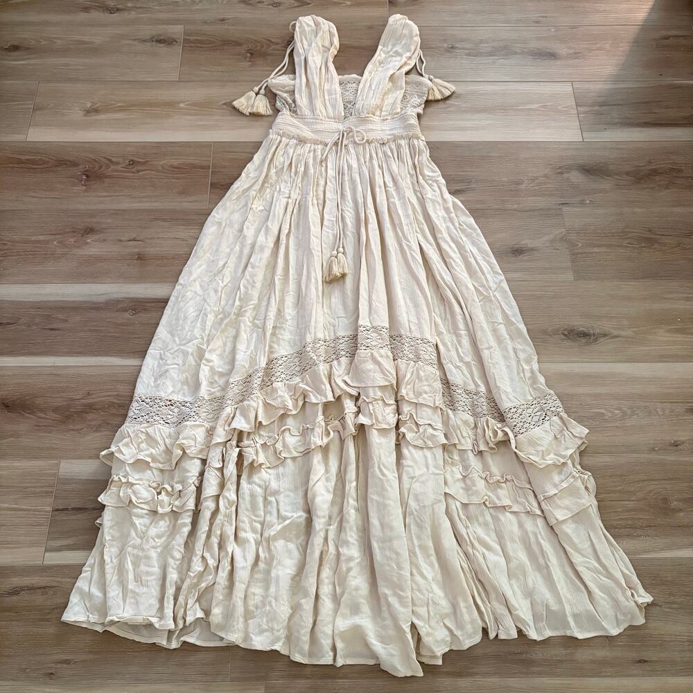 Free People Santa Maria Maxi Dress Summer Khaki M